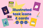 Illustrated task work icon risocards, a Work Illustration by studiomisprint (Thumbnail 1 of 8)