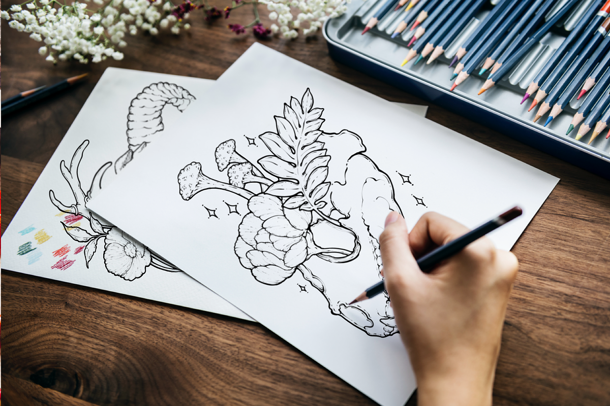 Floral Magical Skull Stamp Brushes, a Brush Add-On by TheDoodleSweets (Photo 5 of 5)