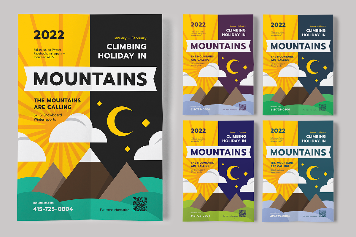 Mountains Poster Template, a Flyer Template by EDT.Graphics | Creative ...