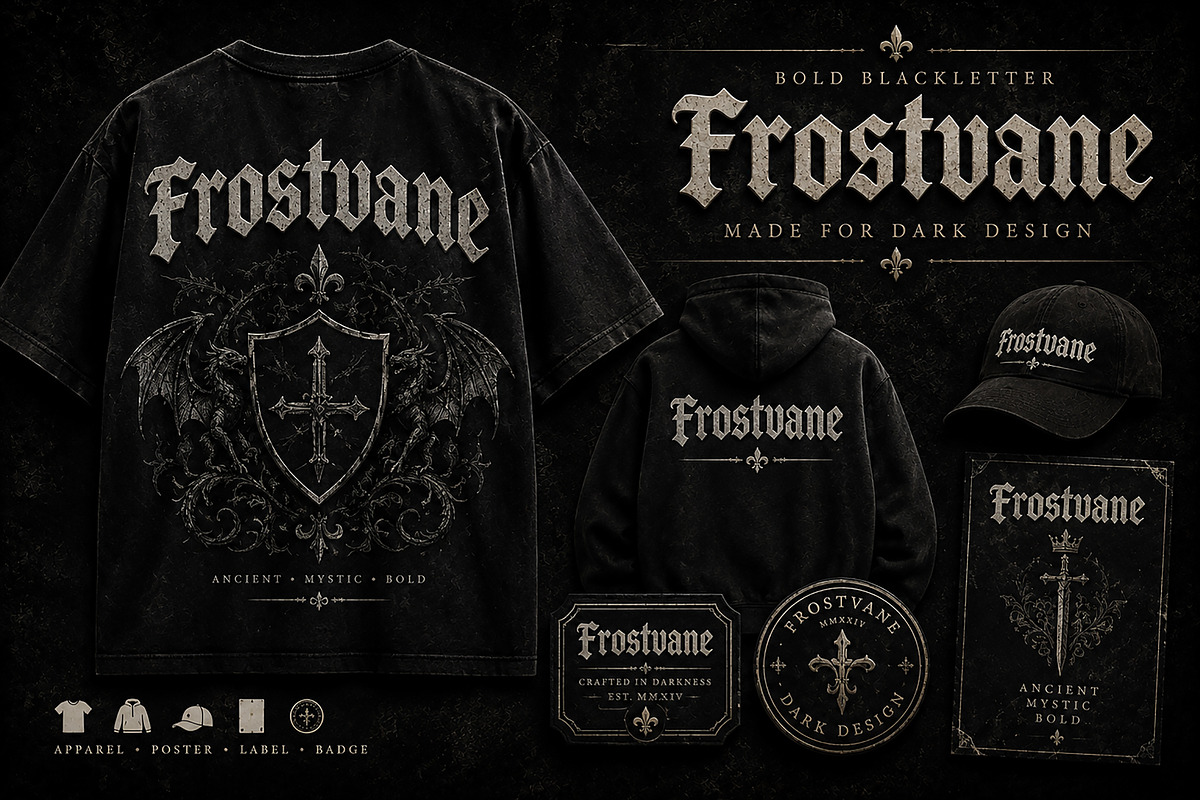 Frostvane — Bold Gothic Blackletter, a Blackletter Font by Wow Magic (Photo 5 of 5)