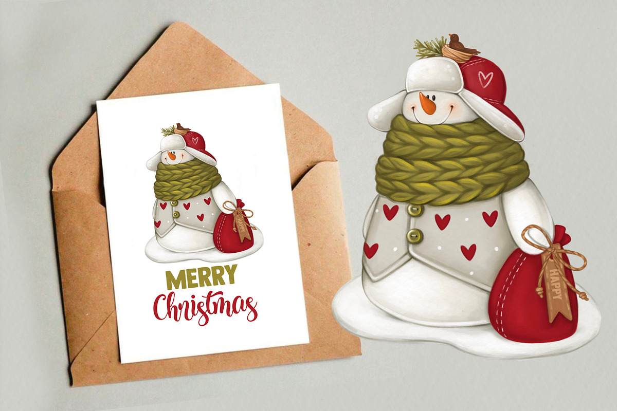 Snowman Winter collection, an Illustration by designs.svkl (Photo 5 of 6)