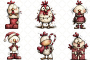 Christmas Chicken Clipart, an Illustration by Black Bird Studio (Thumbnail 6 of 6)