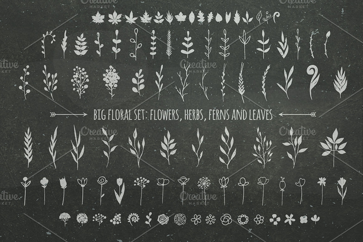 Floral Doodles on Chalkboard, a Graphic by harmonia_green_art (Photo 2 of 5)