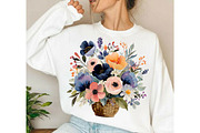 cottage floral bouquet clipart set, an Object Illustration by DreamCafeArt (Thumbnail 5 of 6)
