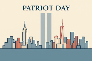 New York skyline in patriotic colors, generative AI, a Photo by Nito