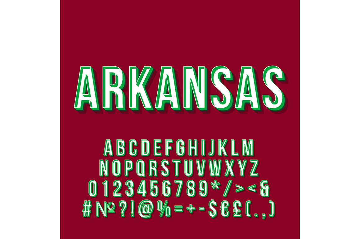 Arkansas vintage 3d vector lettering, a Templates & Theme by IMG Visuals