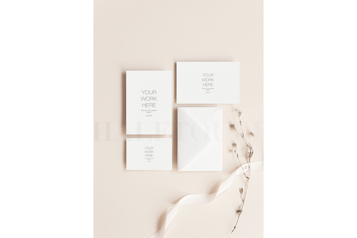 Wedding Card Set Mockup, a Mockup by HALFTOUNE (Photo 5 of 5)