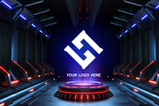 Futuristic pedestal Logo mock-ups, a Product Mockup by S_design (Thumbnail 12 of 12)