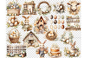 Rustic Easter Clipart Spring Clipart, an Animal Illustration by GlamArtZhanna (Thumbnail 5 of 6)