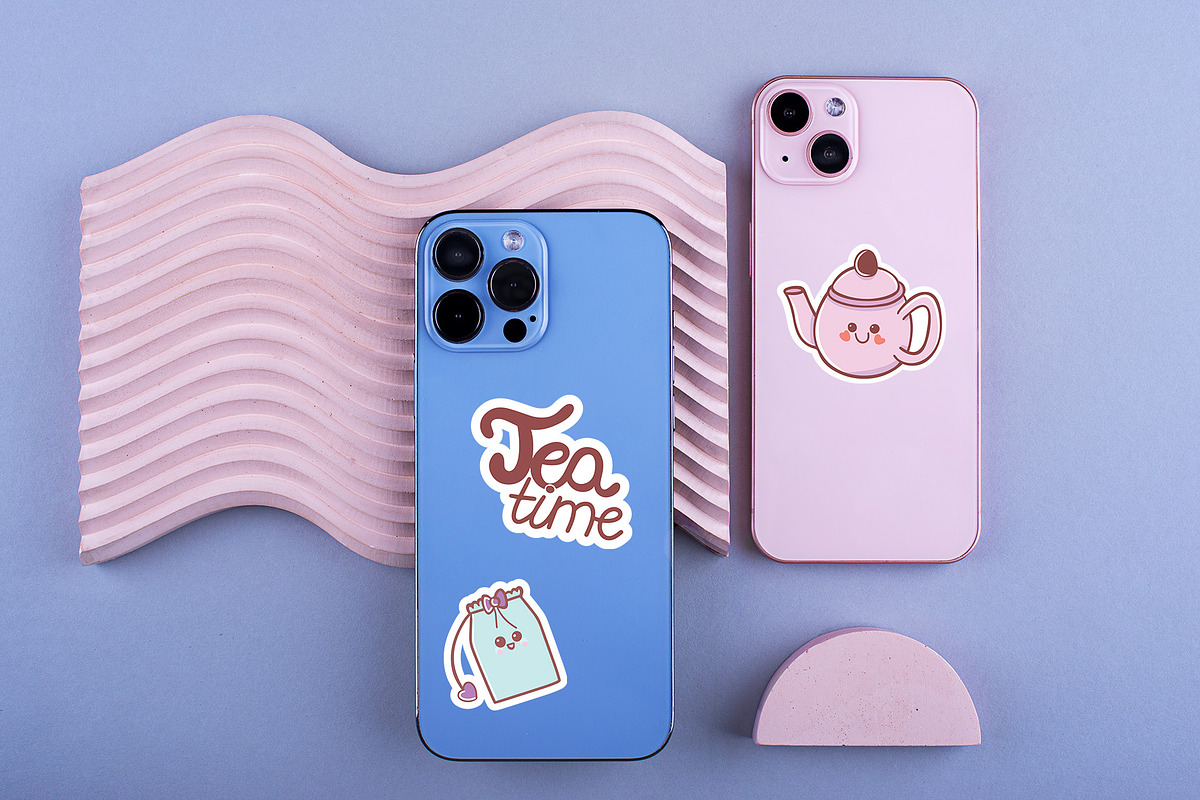 Kawaii Tea Time Sticker Set, an Illustration by Dori Debreceni draws (Photo 2 of 2)