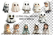 Cute Halloween Ghost. TShirt Sticker, an Animal Illustration by KENO Mascots (Thumbnail 2 of 10)