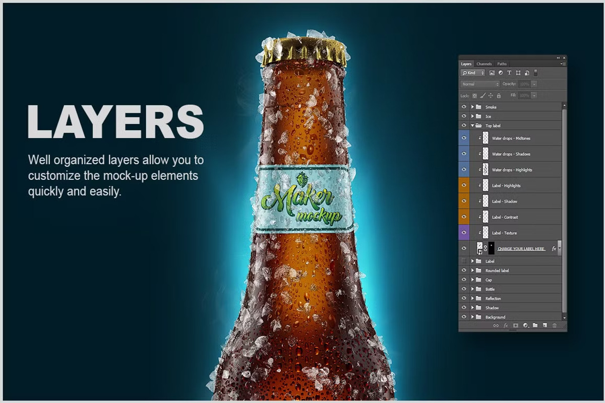Beer Bottle Mockup, a Product Mockup by Bruno's Shop (Photo 5 of 8)