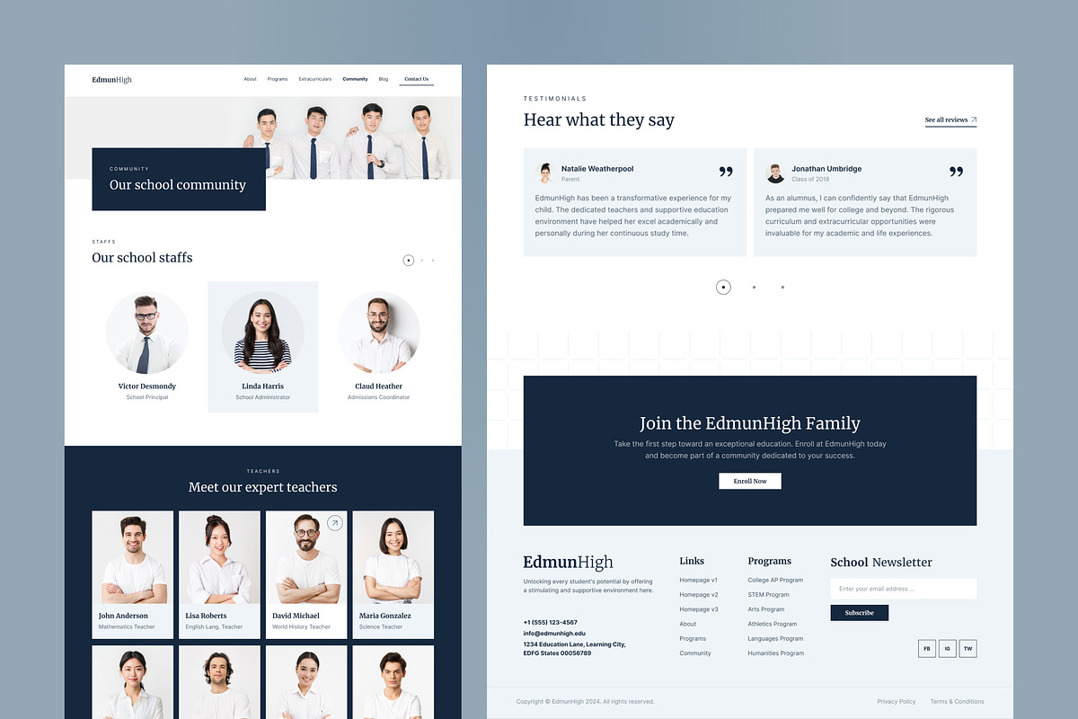 Senior High School Website, an UI Kit Template by peterdraw (Photo 6 of 9)