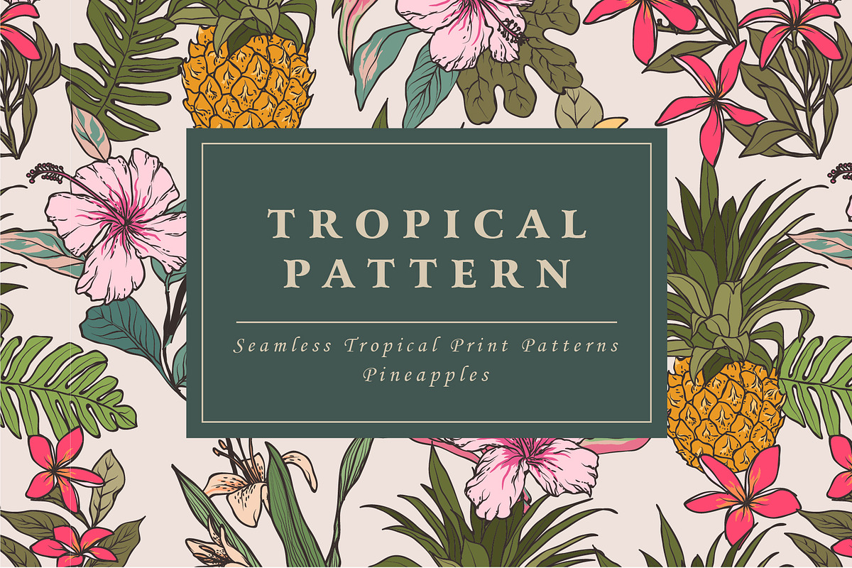 Tropical flower pattern, a Pattern Graphic by Graphic Box (Photo 4 of 8)