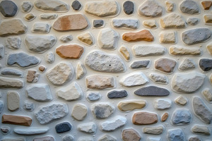 Gray Stone Wall Wallpaper with Organ, a Photo by LOGOCREATIVE