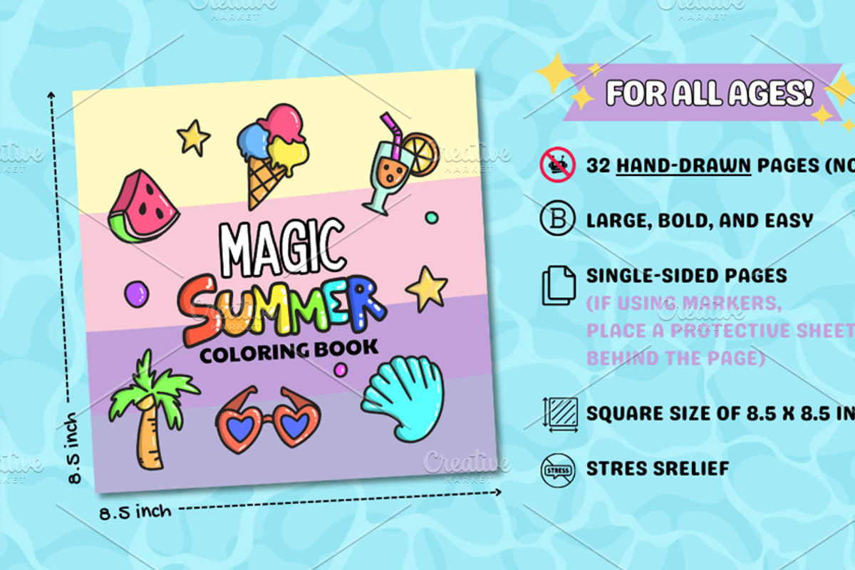 Magic Summer Coloring Pages, a Graphic by Bamboobear Books Shop (Photo 2 of 3)