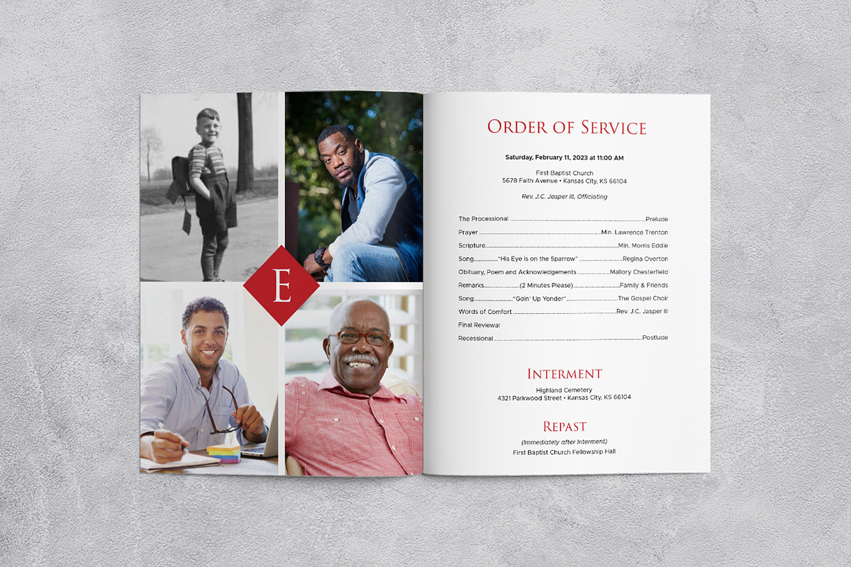 Red & Black Funeral Program Template, a Templates & Theme by Studio Reena (Photo 3 of 7)
