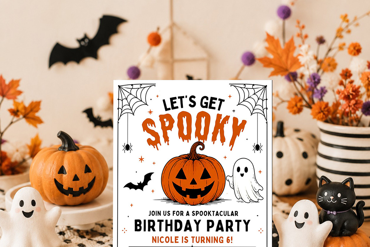 Spooky Halloween Birthday Template, an Invitation Template by Arslan (Photo 2 of 5)