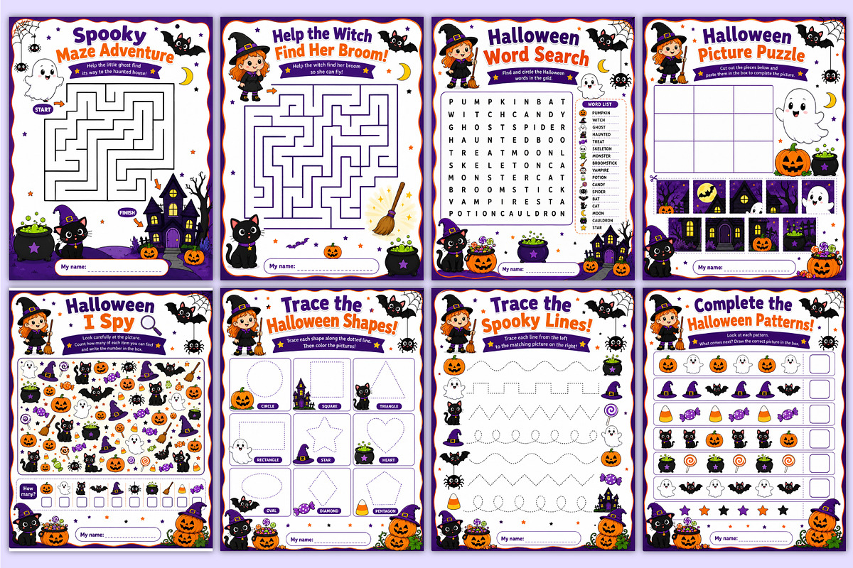 2027 Halloween Activity Book Kids, a Stationery Template by Mustafiz (Photo 4 of 5)