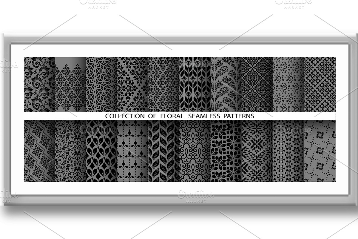 Geometric floral set of patterns, a Pattern Graphic by RODINA (Photo 3 of 3)