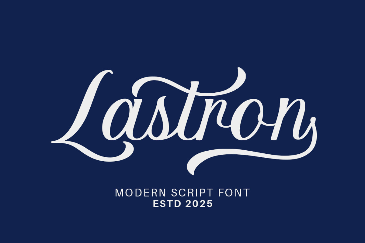 Lastron – Modern Elegant Script Font, a Font by MERCI STUDIO (Photo 1 of 9)