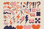 Retro Shapes Playful Clipart, an Object Graphic by ElenKoss (Thumbnail 3 of 7)