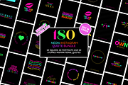Neon Instagram Quotes Bundle, a Social Media Template by SunshineStudioBoutique (Thumbnail 1 of 6)