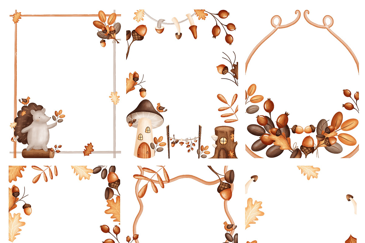 Cozy Autumn - baby clipart & pattern, a Seasonal Illustration by Linerisyart (Photo 12 of 16)
