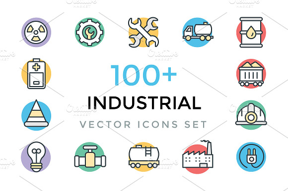 100 Industrial Vector Icons