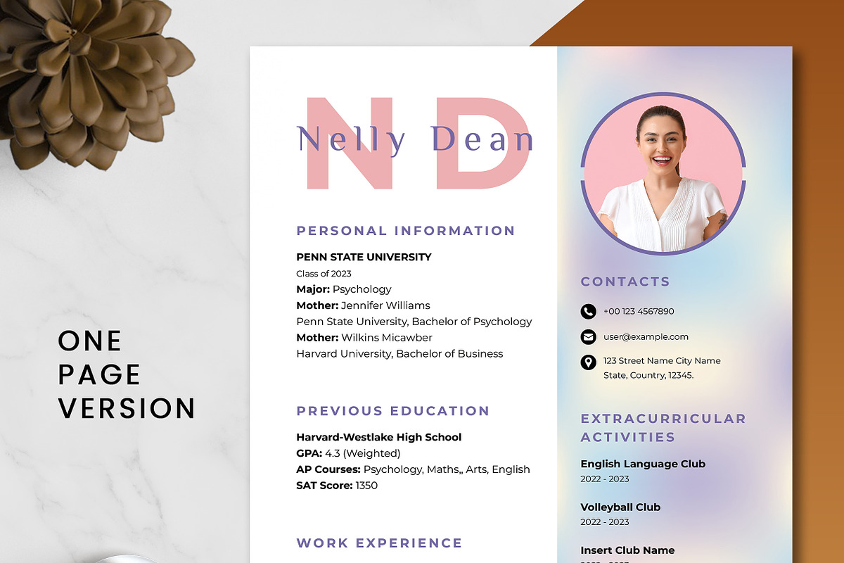 Sorority Rush Resume Template, a Resume Template by ResumeInventor (Photo 2 of 8)
