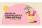 10 Summer Retro Cocktail Banners, a Seasonal Illustration by Soulprint Mercury (Thumbnail 7 of 12)