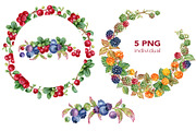 Watercolor berries clip art., a Food Illustration by Mary (Thumbnail 3 of 4)