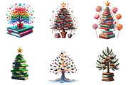 Christmas Books Tree Clipart, an Illustration by DreamArtGraphic (Thumbnail 3 of 6)