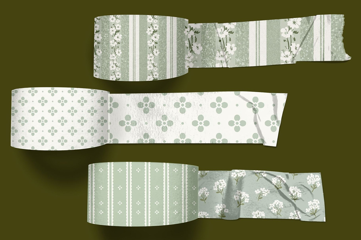 Sage Green Ditsy Floral Cottagecore, a Pattern Graphic by Pattern Whimsy (Photo 2 of 9)