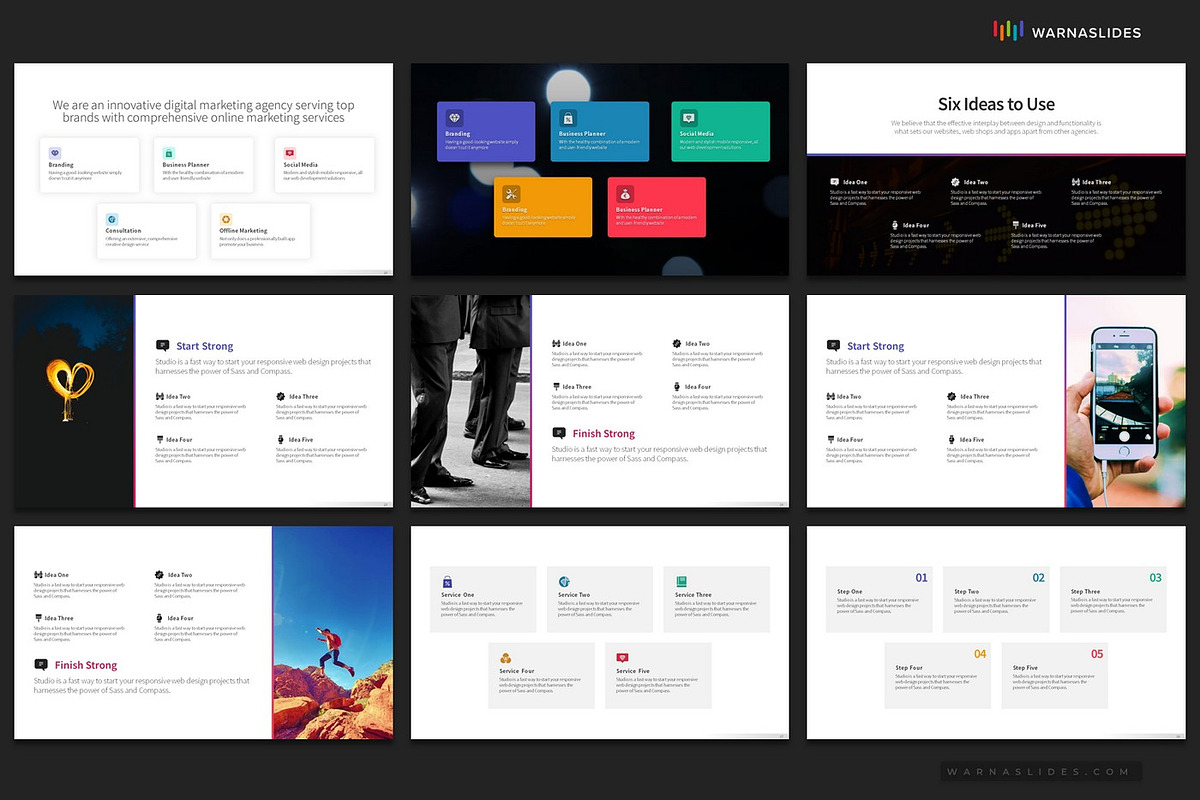 5 Bullet Points PowerPoint Templates, a Presentation Template by Warna Works (Photo 6 of 21)