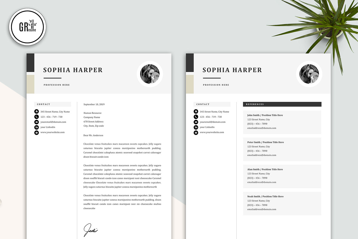 Resume CV Template for Word, a Resume Template by GResume (Photo 4 of 7)