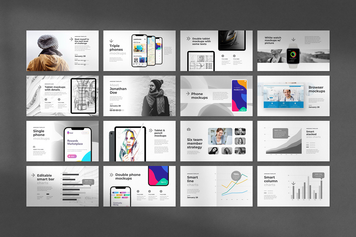 White Animated PowerPoint Template, a Presentation Template by Creathrive Design (Photo 7 of 11)