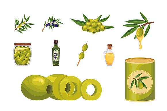 Olive & Oil Icons Set preview 2