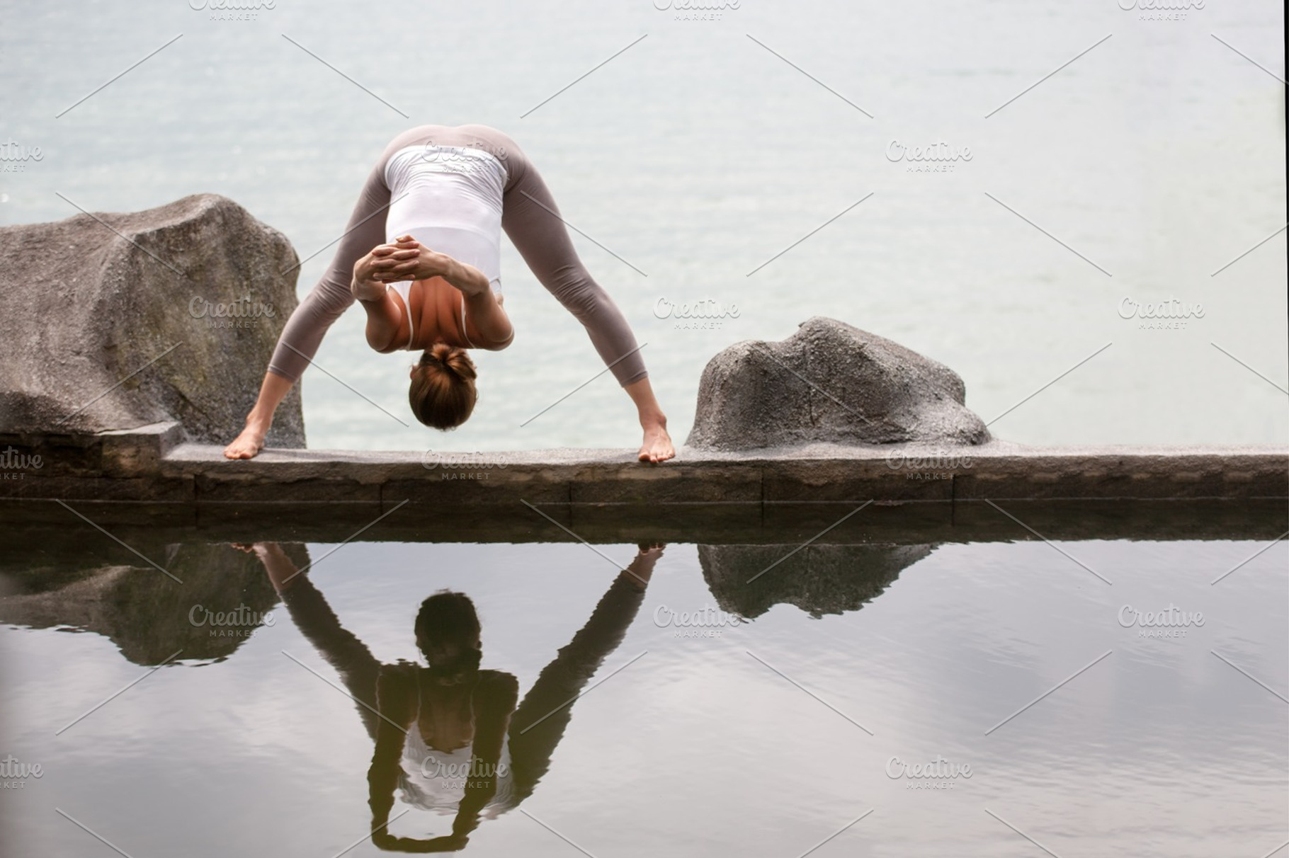 Woman practicing morning meditation yoga at the beach stock photo containing, a Sports & Recreation Photo by Jyliana's shop