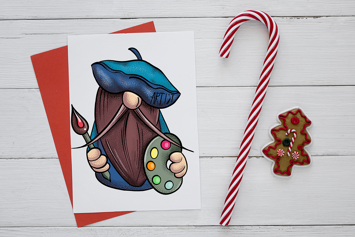 Christmas Gnomes clipart Procreate, an Education Illustration by ElladesignCo (Photo 3 of 7)