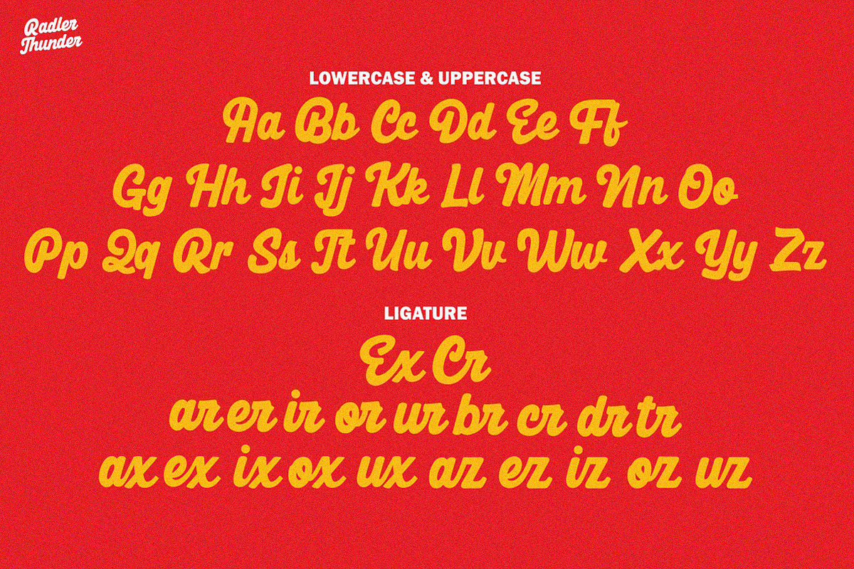 Radler Thunder – Bold Retro Script, a Font by typeline studio (Photo 7 of 9)
