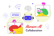 10 Human AI Collaboration, a Technology Illustration by denayunebgt (Thumbnail 4 of 4)