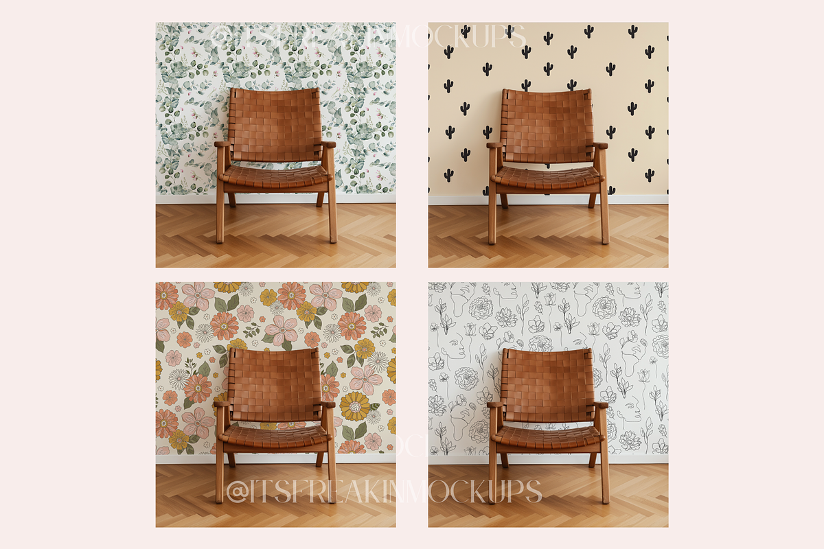 8 Wallpaper Mockup Bundle, a Household Mockup by ItsFreakinMockups (Photo 6 of 9)