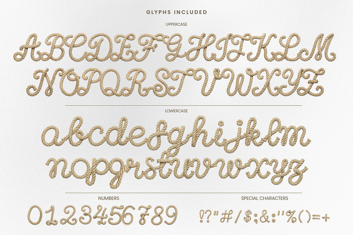Rope Script — Nautical Rope Font, a Font by AndrewPixelType