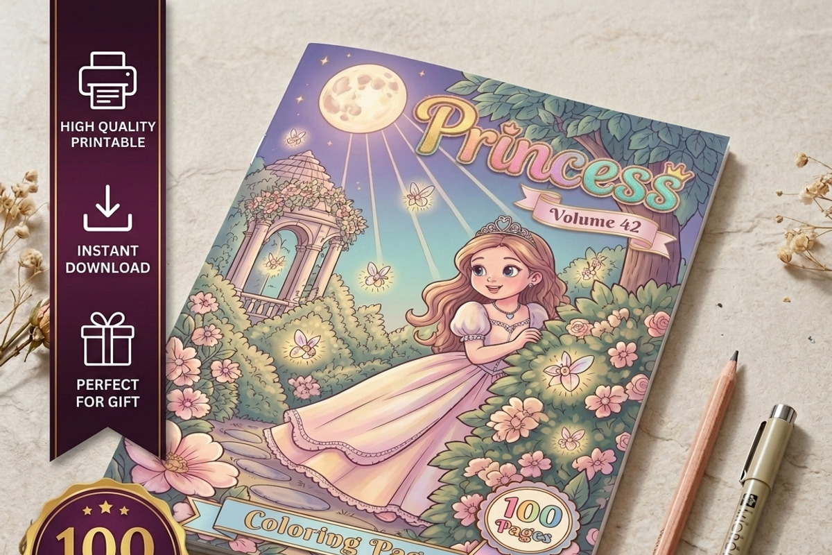 Magical Princess Coloring Book Vol42, a Person Illustration by ikarifq shop (Photo 1 of 7)