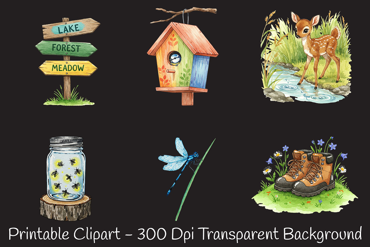 Summer Nature Walk Clipart, an Illustration by RobertsArt (Photo 5 of 7)