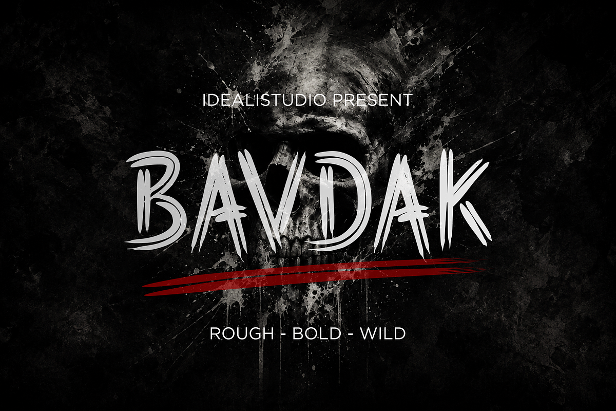 BAVDAK – Brutal Brush Display Font, a Handwritten Font by idealistudio (Photo 1 of 6)