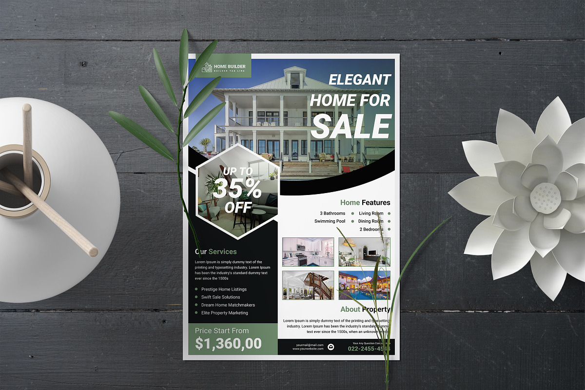 Real Estate Flyer Template Design, a Flyer Template by Graphiexperto (Photo 3 of 6)