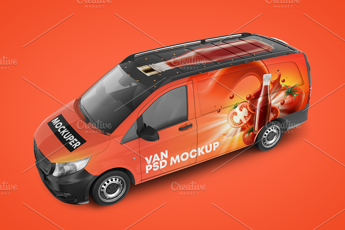 Realistic Panel Van PSD Mockup, an Object Graphic by Sinlatown (Photo 2 of 17)