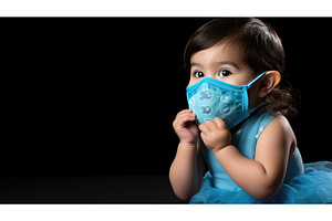 playful mask blue ai generated, a Background Photo by pikepicture